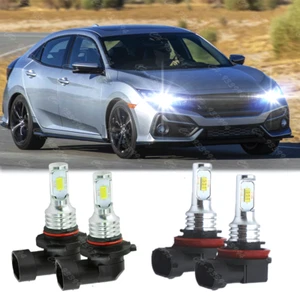 For Honda Civic 2016 2017 2018 2019 2020 LED Headlight High/Low 4x Bulbs Bright - Foto 1 di 12