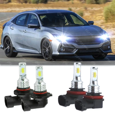 For Honda Civic 2016 2017 2018 2019 2020 LED Headlight High/Low 4x Bulbs Bright - Image 1 of 4