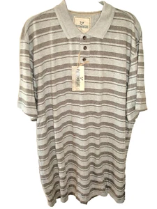 Mens Polo Shirt Gray Striped Size XL Outdoor Life NEW - Picture 1 of 2