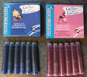 PAPER MATE 10 x 6 Pack 60 BLUE, RED or PURPLE Scented Replacement Ink Cartridges - Picture 1 of 6