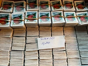 Bulk Lot: 11,200 Used "Apple" Stamps (Scott #3491) - Perfect for Crafts! - Picture 1 of 4