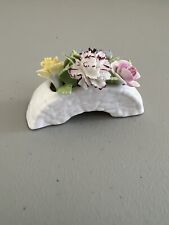 VINTAGE~Royal Doulton England Bone China Small Bridge Basket of Flowers