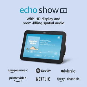 Echo Show 8 (Newest Model), with Spatial Audio, Smart Home Hub, and Alexa, Charc - Picture 1 of 12
