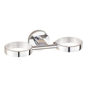 Double Toothbrush Holder, Glass Tumbler Holder, Wall Mounted Decorative Bathroom - Picture 1 of 6