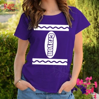 TSHIRT (1350-WHITE PRINT) World Book Day 2025 T shirt Crayon Kids Men's Women's