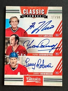 2012-13 CLASSICS Lafleur Cournoyer Robinson CLASSIC COMBO AUTO 17/50 - Foto 1 di 2