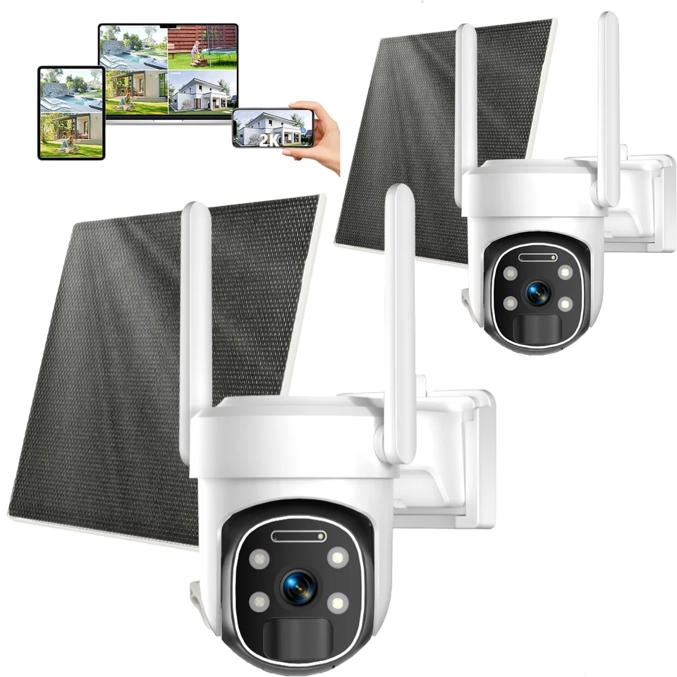 ANMESC Solar Battery Powered Wireless 4G Outdoor Pan/Tilt Home Security Camera System