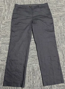 J Jill Damengröße 14 Leinen Stretch dunkelgrau weites Bein vorne flach Hose Pants - Bild 1 von 8