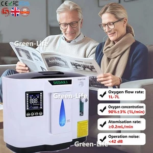Home Oxygen Air Purifier 93% Purity Adjustable Flow 1-7L/min Low Noise UK Plug - Picture 1 of 17