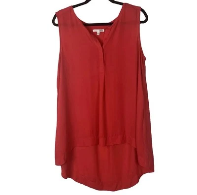 Lapis женщин коралл без рукавов высоты низкий верхний кнопка воротник туника размер XL - Изображение 1 из 4