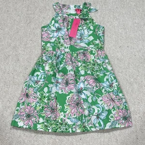 Neu mit Etikett Lilly Pulitzer Mädchen Josephine Kleid Spearmint Blütenansichten Größe 10 grün - Bild 1 von 8