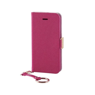 Funda de cuero estilo billetera Elecom iPhone SE con imán lateral y correa Compa 902 Foto 1 de 4
