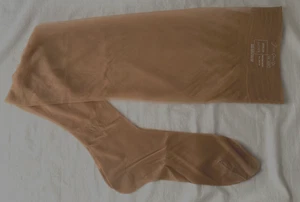 VTG 60s SEAMLESS..ALBERTS THIGH HIGH HONEYTAN OUTSIZE STOCKINGS..11-12..37" - Picture 1 of 4