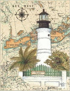 Donna Elias Key West Florida Lighthouse 8.5x11 in - Picture 1 of 2