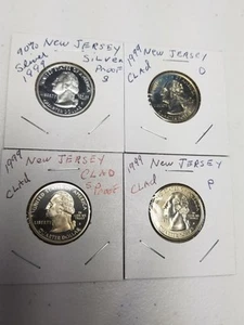 1999-S New Jersey Statehood Quarter Silver & Clad Proofs 4 Coin Set - Picture 1 of 6