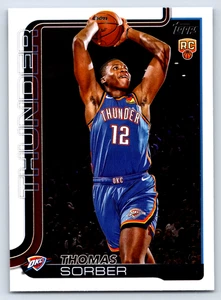 2025-26 Topps Basketball THOMAS SORBER RC #215 Rookie THUNDER NBA Card - Bild 1 von 2