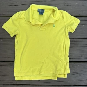 Polo Ralph Lauren Polo Shirt Boys Size 5 Yellow Embroidered Green Pony Logo - Picture 1 of 6