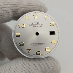Rolex Datejust 36 mm oro numeri arabi quadrante argento orologio 116223 16233 - Foto 1 di 5
