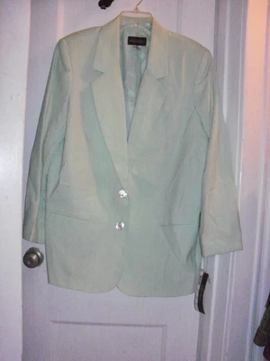 WOMENS REQUIREMENTS LIME GREEN BLAZER JACKET w/PEARLESCENT BUTTONS Sz 18 NWT $48 - Image 1 of 4