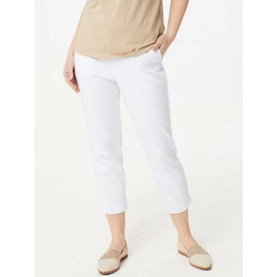 Bob Mackie 白色拉裤侧开衩 S 码全新 A349667 — 第 1/4 张图片