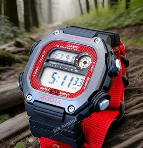 Casio DW291H-1BV Rojo Nylon Hora Mundial Multifuncional 200 Metros WR - Imagen 1 de 8