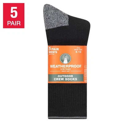 Weatherproof Vintage Men's Outdoor Crew Sock, 5-pair Arch Support - Image 1 of 2