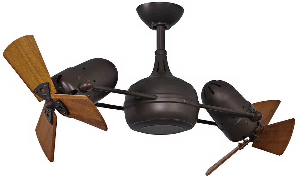 41" Matthews Dagny Bronze and Mahogany Dual Ceiling Fan with Remote - Image 1 of 1