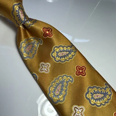 NOVO COM ETIQUETAS IMANI UOMO MULTI COR ESTILO PAISLEY ESTAMPA SEDA TOQUE PESCOÇO GRAVATA E LENÇO - Imagem 1 de 4