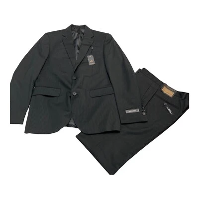 Dockers Suit Mens 38x31 Black Striped Blazer Straight Leg Pant Office Career - Image 1 of 4