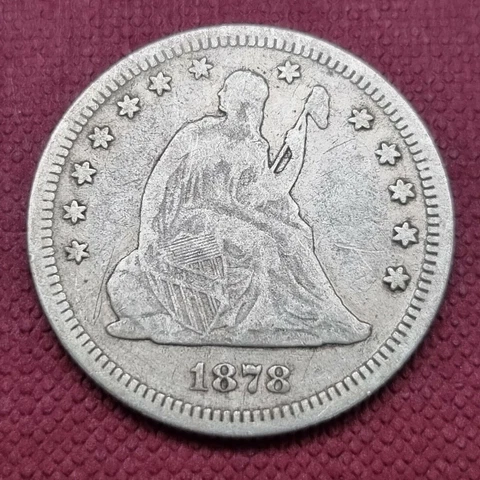 1878 Seated Liberty Quarter 25c Better Grade VF #43291 Cover