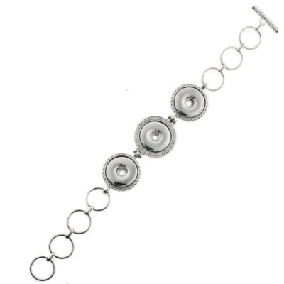 Snap Jewelry Rhinestone Halo Bracelet Holds Three Snaps 18-20mm Ginger Charms    - Image 1 of 2