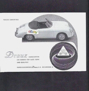 PORSCHE 356 1960 CABRIO DRAUZ KAROSSERIEN COACHWORKS AD - Bild 1 von 1