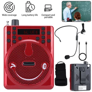 Portable Wireless Amplifier With Wired Microphone BT-82 Red Voice Amplifier AM - Picture 1 of 15