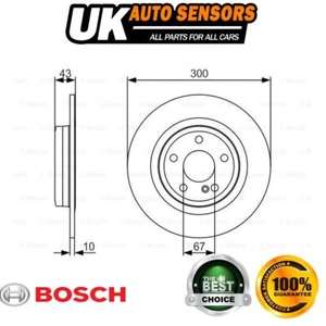 Fits Mercedes SLK 2011-2016 SLC 2016-2024 Bosch Rear 2x Brake Disc - Picture 1 of 4