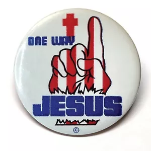 One Way Jesus The Jesus Revolution Advertising Pocket Mirror Retro Style - Picture 1 of 2
