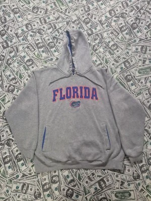 Sudadera con Capucha Vintage Florida Gators Champs NCAA Baloncesto Gris Azul Naranja Logo Foto 1 de 4