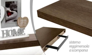 Mensola Parete Rettangolare Scaffale SCOMPARSA Libreria Legno MDF Noce 60*25*4cm - Foto 1 di 11
