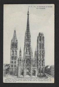 POSTCARD WW1 ROUEN CATHEDRAL BUILDING ARCHITECTURE FRANCE HISTORY 1920s 1930s - Picture 1 of 2