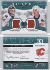 2011 Upper Deck Artifacts Green /50 Miikka Kiprusoff Jay Bouwmeester Dual Patch