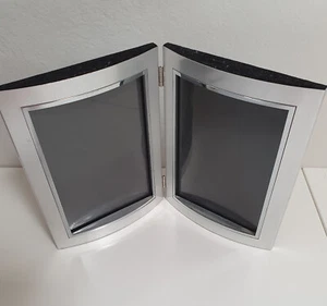 Silver Double Photo frame (velvet black in the back) - Picture 1 of 3