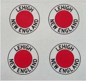 Lehigh New England O Gauge Train 4 Vinyl 3/4" Round Logos on 1 sticker Made USA - Picture 1 of 2