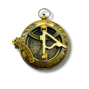 Brass Sundial Compass  Brass Finish Nautical Collectible Navigation Gift Idea    - Picture 1 of 7