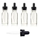 Clear 1oz Boston Round Glass Bottles with Child Resistant Droppers 30ml