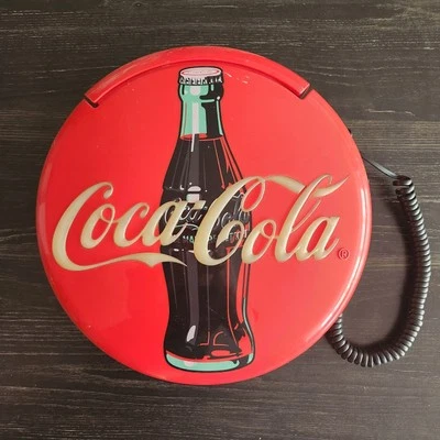 Vintage Coca Cola Wall or Table Phone 1996 Round Red Retro Kitchen 12" - Image 1 of 4