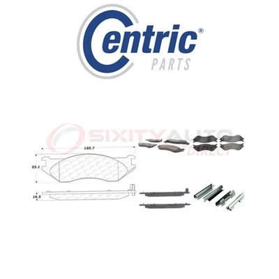 Centric Semi Metallic Brake Pads w Shim for 1997 Ford F-250 HD 5.8L 7.3L oz Foto 1 de 4