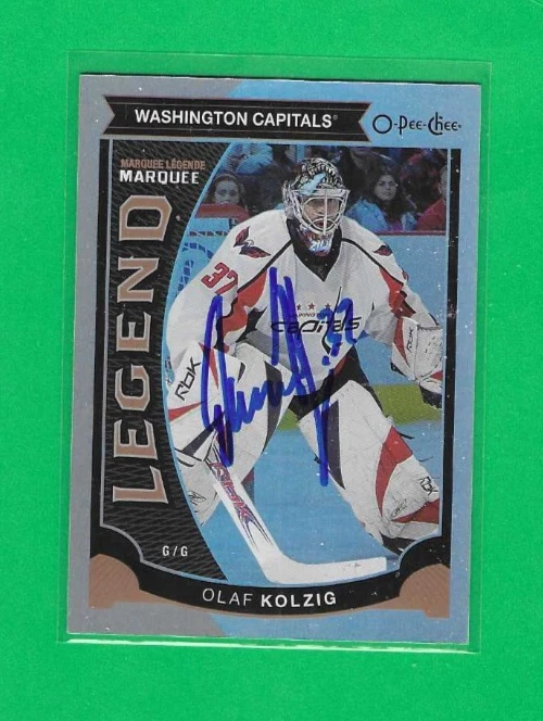 Tarjeta autógrafa Olaf Kolzig 2015-16 O-Pee-Chee Washington Capitals Legend Foto 1 de 1