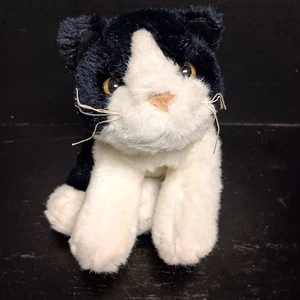 Vintage FAO Schwarz Black & White Plush Kitty Cat Kitten 10" HTF - Picture 1 of 7