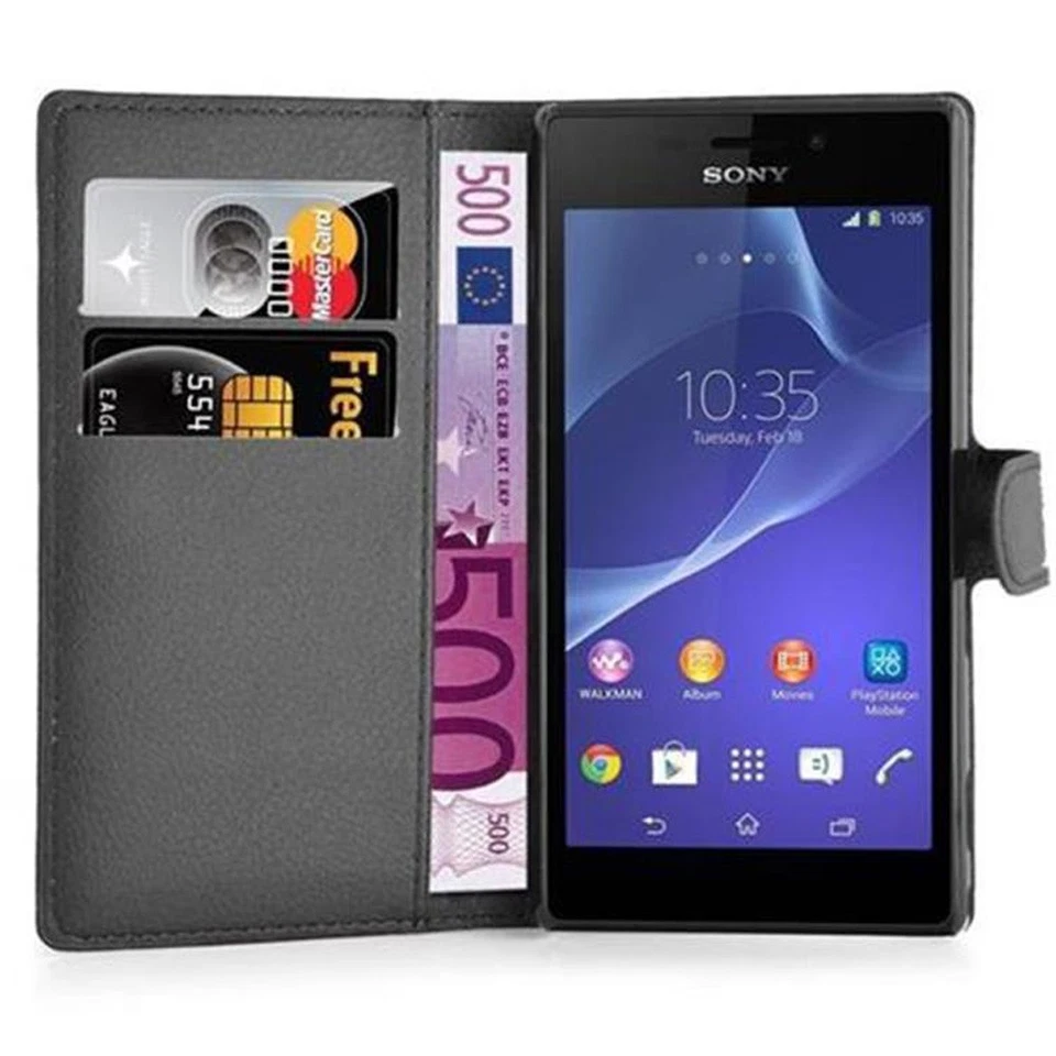 Custodia per Sony Xperia M2 / M2 AQUA Portafoglio Protettiva Magnetica Libro - Immagine 1 di 1
