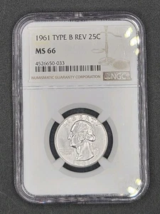 1961 (Type B Reverse) Washington Quarter | NGC MS66 - Picture 1 of 4