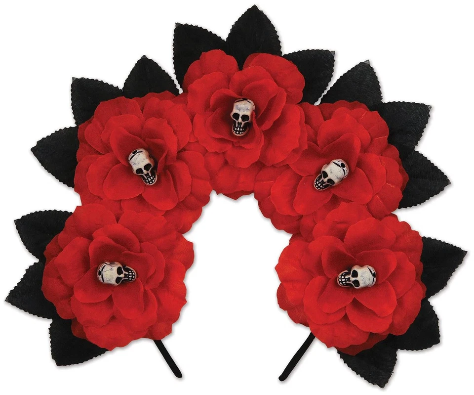 Diadema Floral Roja Día de Muertos - Beistle Foto 1 de 1